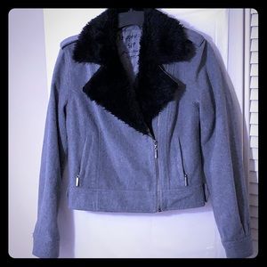 Grey Jacket with Removable Collar